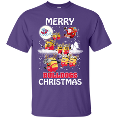Fresno State Bulldogs Ugly Christmas Sweaters Minions Santa Claus Merry Christmas Cotton T-Shirt - The White Eagles