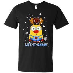 Minion Brown Bears Ugly Christmas Sweaters Let It Snow Men's V-Neck T-Shirt - The White Eagles