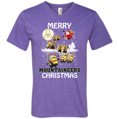 Appalachian State Mountaineers T Shirts Minions Santa Claus Merry Christmas Men's V-Neck T-Shirt - The White Eagles