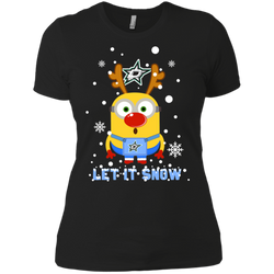 Minion Dallas Stars Ugly Christmas Sweaters Let It Snow Ladies' Shirt - The White Eagles