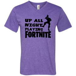 Fortnite Up All Night Playing Fortnite Men's V-Neck T-Shirt - The White Eagles