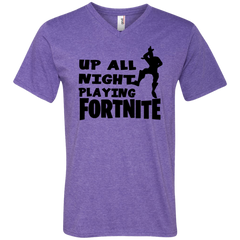 Fortnite Up All Night Playing Fortnite Men's V-Neck T-Shirt - The White Eagles