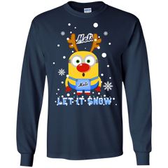 Minion New York Mets  Ugly Christmas Sweaters Let It Snow LS Cotton T-Shirt - The White Eagles