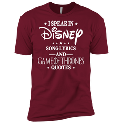 I Speak In Disney Song Lyrics And Game Of Thrones Quotes Shirt Men's Sleeve Shirt - The White Eagles