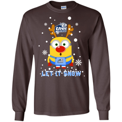 Minion New Hampshire Wildcats Ugly Christmas Sweaters Let It Snow LS Cotton T-Shirt - The White Eagles