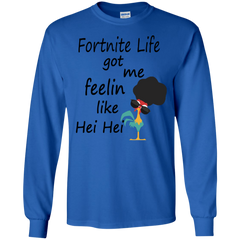 Fortnite Life Got Me Feelin Like Hei Hei LS Cotton T-Shirt - The White Eagles