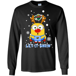 Minion Minnesota Wild Ugly Christmas Sweaters Let It Snow LS Cotton T-Shirt - The White Eagles