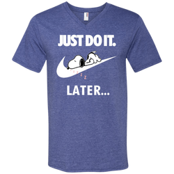 Just Do It The Peanuts Movie Snoopy Nike Logo Men's V-Neck T-Shirt - The White Eagles