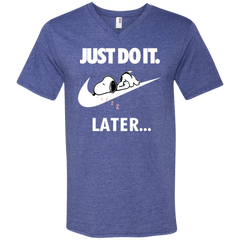 Just Do It The Peanuts Movie Snoopy Nike Logo Men's V-Neck T-Shirt - The White Eagles