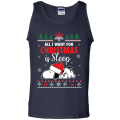All I Want For Christmas Is Sleep Snoopy The Peanuts Movie Tank Top - The White Eagles