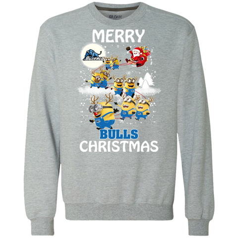 Buffalo Bulls Ugly Christmas Sweaters Minions Santa Claus Merry Christmas Sweatshirt - The White Eagles