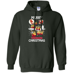 Usc Trojans Ugly Christmas Sweaters Minions Santa Claus Merry Christmas Hoodie - The White Eagles