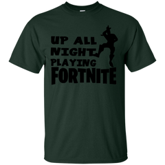 Fortnite Up All Night Playing Fortnite Cotton T-Shirt - The White Eagles