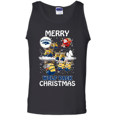 Nevada Wolf Pack Ugly Christmas Sweaters Minions Santa Claus Merry Christmas Tank Top - The White Eagles