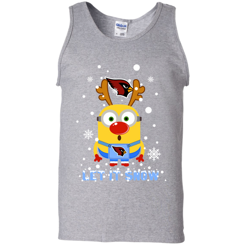 Minion Arizona Cardinal Ugly Christmas Sweaters Let It Snow Tank Top - The White Eagles