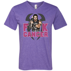 Roman Reigns Fuck Cancer Breast Cancer Awareness Men's V-Neck T-Shirt - The White Eagles