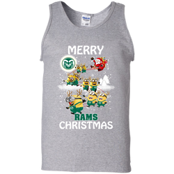 Colorado State Rams Ugly Christmas Sweaters Minions Santa Claus Merry Christmas Tank Top - The White Eagles