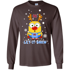 Minion Nicholls Colonels Ugly Christmas Sweaters Let It Snow LS Cotton T-Shirt - The White Eagles