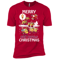 Arizona State Sun Devils Ugly Christmas Sweaters Minions Santa Claus Merry Christmas Men's Sleeve Shirt - The White Eagles