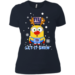 Minion New York Giants Ugly Christmas Sweaters Let It Snow Ladies' Shirt - The White Eagles