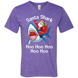 Santa Shark Hoo Hoo Hoo Hoo Hoo Christmas Ugly Christmas Sweater Men's V-Neck T-Shirt - The White Eagles
