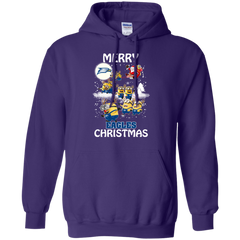 Georgia Southern Eagles Ugly Christmas Sweaters Minions Santa Claus Merry Christmas Hoodie - The White Eagles