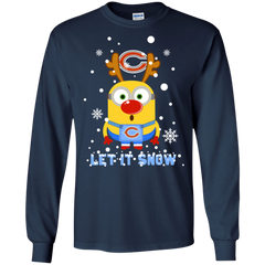 Minion Chicago Bears Ugly Christmas Sweaters Let It Snow LS Cotton T-Shirt - The White Eagles