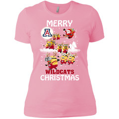 Arizona Wildcats Ugly Christmas Sweaters Minions Santa Claus Merry Christmas Ladies' Shirt - The White Eagles