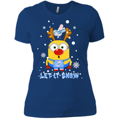 Minion Los Angeles Dodgers  Ugly Christmas Sweaters Let It Snow Ladies' Shirt - The White Eagles
