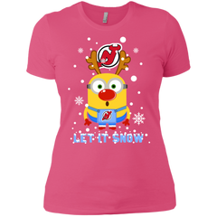 Minion New Jersey Devils Ugly Christmas Sweaters Let It Snow Ladies' Shirt - The White Eagles