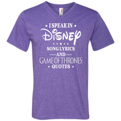 I Speak In Disney Song Lyrics And Game Of Thrones Quotes Shirt Men's V-Neck T-Shirt - The White Eagles