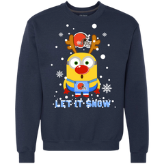 Minion Cleveland Browns Ugly Christmas Sweaters Let It Snow Sweatshirt - The White Eagles