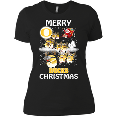 Oregon Ducks Ugly Christmas Sweaters Minions Santa Claus Merry Christmas Ladies' Shirt - The White Eagles