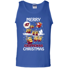 Central Michigan Chippewas T Shirts Minions Santa Claus Merry Christmas Tank Top - The White Eagles