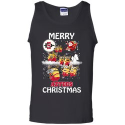 San Diego State Athletics Ugly Christmas Sweaters Minions Santa Claus Merry Christmas Tank Top - The White Eagles