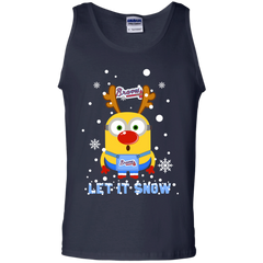 Minion Atlanta Braves  Ugly Christmas Sweaters Let It Snow Tank Top - The White Eagles