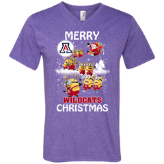 Arizona Wildcats T Shirts Minions Santa Claus Merry Christmas Men's V-Neck T-Shirt - The White Eagles