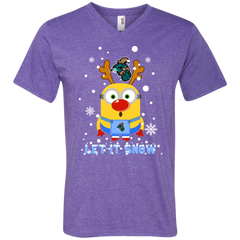 Minion Coastal Carolina Chanticleers Ugly Christmas Sweaters Let It Snow Men's V-Neck T-Shirt - The White Eagles
