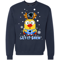 Minion Carolina Panthers Ugly Christmas Sweaters Let It Snow Sweatshirt - The White Eagles