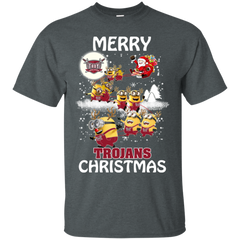 Troy Trojans Ugly Christmas Sweaters Minions Santa Claus Merry Christmas Cotton T-Shirt - The White Eagles