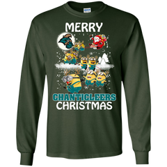 Coastal Carolina Chanticleers Ugly Christmas Sweaters Minions Santa Claus Merry Christmas LS Cotton T-Shirt - The White Eagles