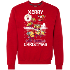 Arizona State Sun Devils T Shirts Minions Santa Claus Merry Christmas Sweatshirt - The White Eagles