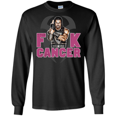 Roman Reigns Fuck Cancer Breast Cancer Awareness LS Cotton T-Shirt - The White Eagles