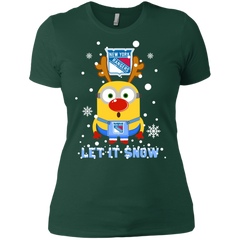 Minion New York Rangers Ugly Christmas Sweaters Let It Snow Ladies' Shirt - The White Eagles