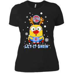 Minion Detroit Pistons Ugly Christmas Sweaters Let It Snow Ladies' Shirt - The White Eagles