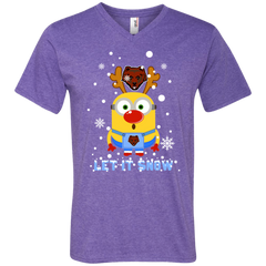 Minion Brown Bears Ugly Christmas Sweaters Let It Snow Men's V-Neck T-Shirt - The White Eagles
