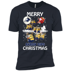 Akron Zips T Shirts Minions Santa Claus Merry Christmas Hoodies Sweatshirts Men's Sleeve Shirt - The White Eagles