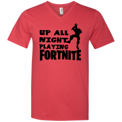 Fortnite Up All Night Playing Fortnite Men's V-Neck T-Shirt - The White Eagles