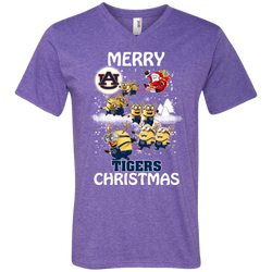 Auburn Tigers T Shirts Minions Santa Claus Merry Christmas Men's V-Neck T-Shirt - The White Eagles
