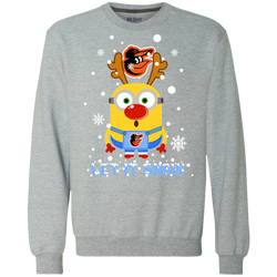 Minion Baltimore Orioles  Ugly Christmas Sweaters Let It Snow Sweatshirt - The White Eagles